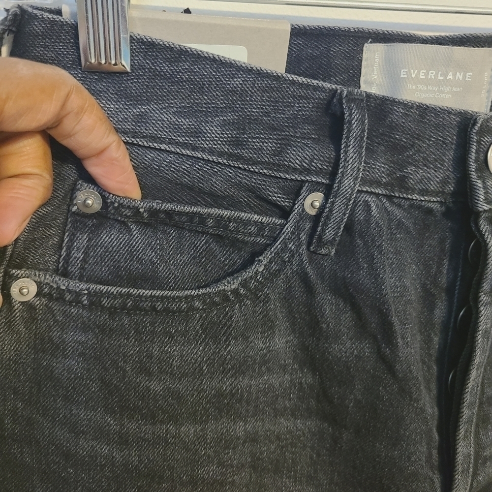Everlane | Women's Black The 90s Way High Jeans (Size 25 Long) - Picture 4 of 16